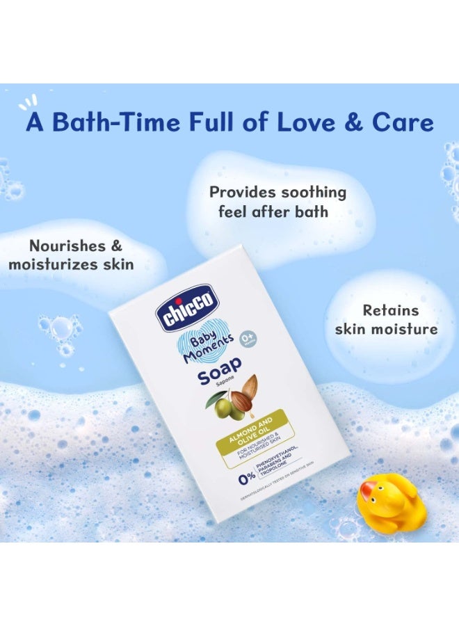 Chicco Baby Moments Soap 75g Buy 3 Get 1 Free For Nourished & Moisturised Skin With Natural Care of Almond & Olive Oil - Image 3